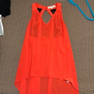 Coral Flowy Razorback Tank